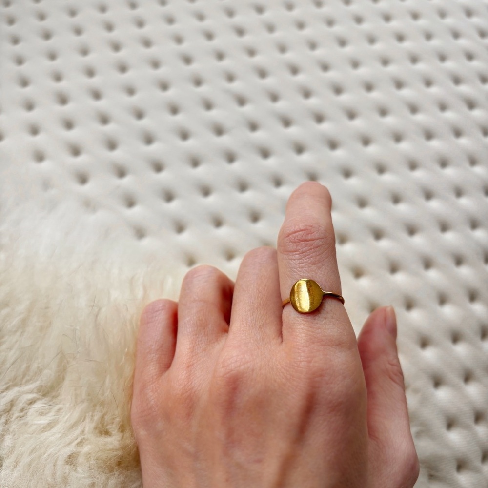 Handmade brass gold circle / round shape ring
